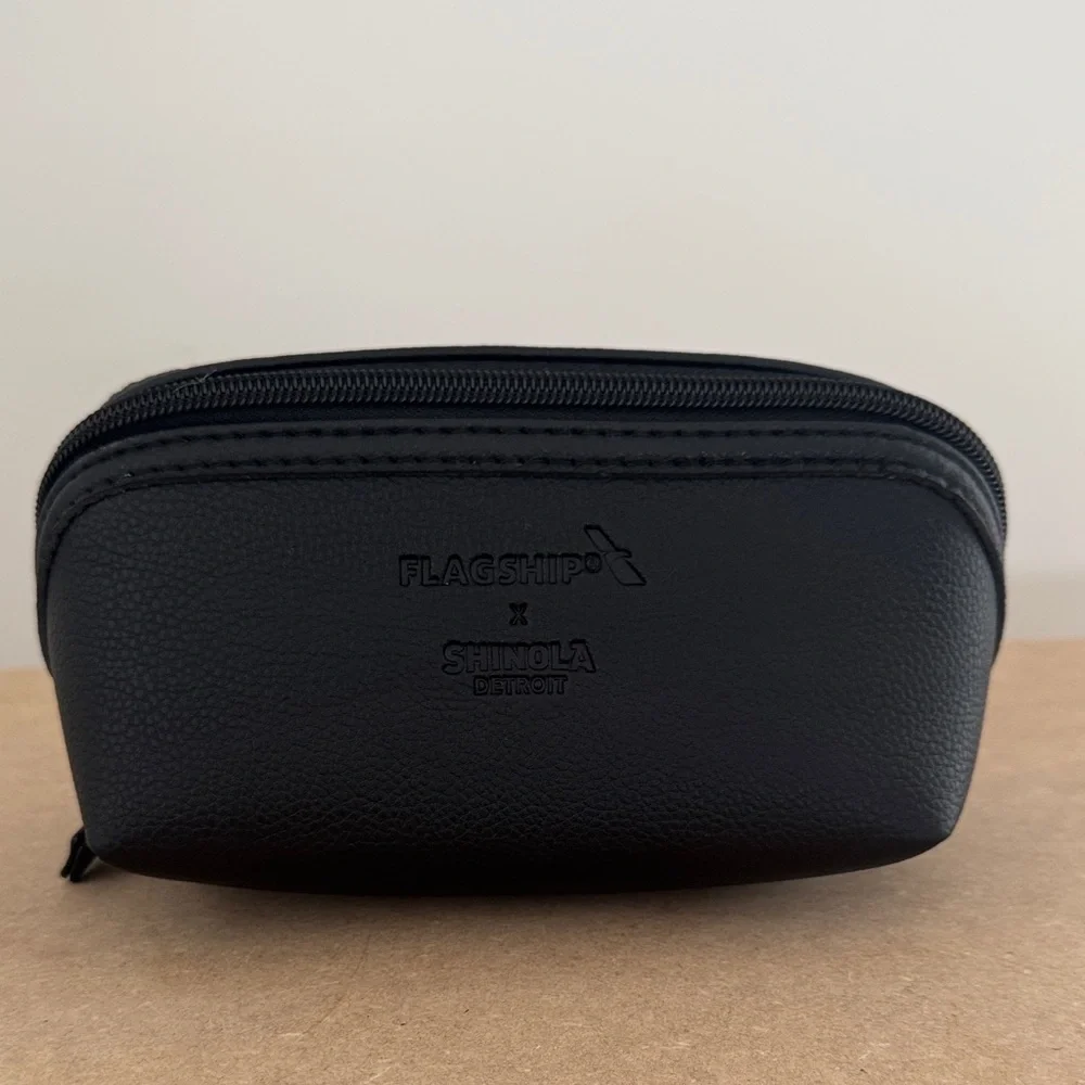 Shinola Black Leather Toiletry Bag - Picture 1 of 7